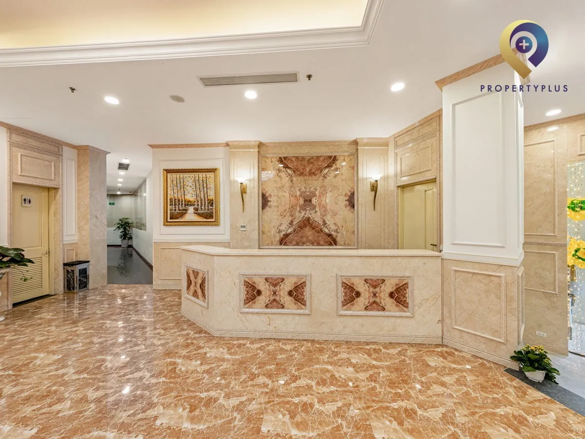 Sảnh tầng trệt tòa nhà CDC Building với thiết kế sang trọng.